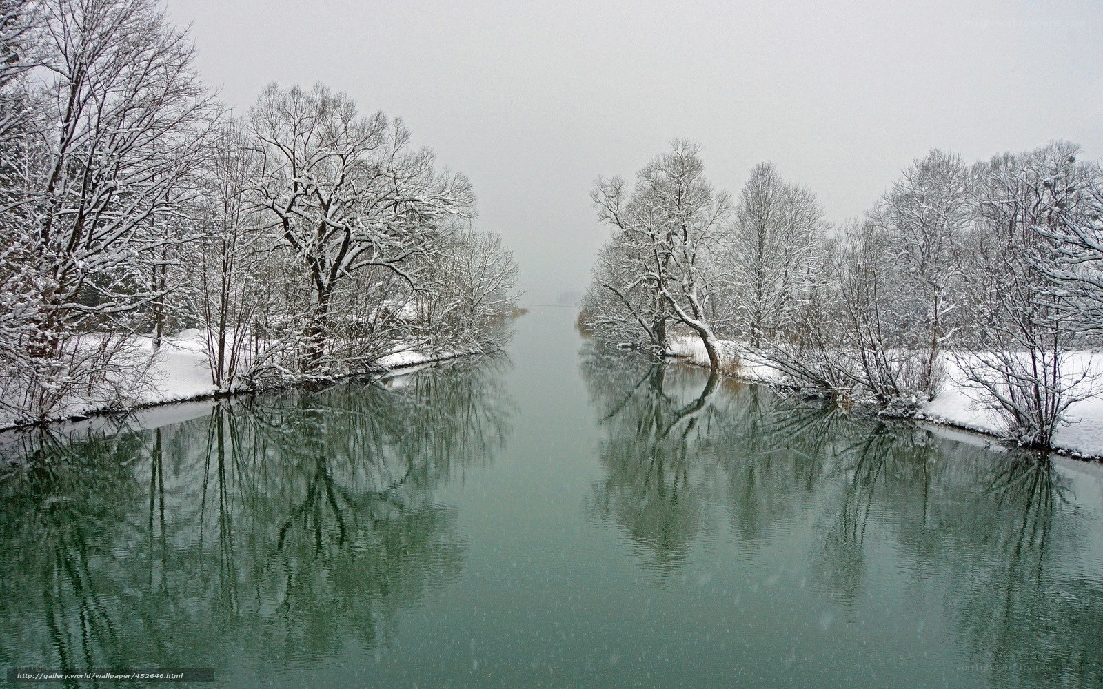 Snowy river landscape