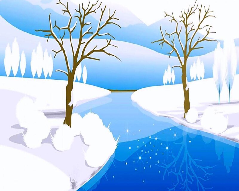 Snowy River Landscape — Blue, Serene