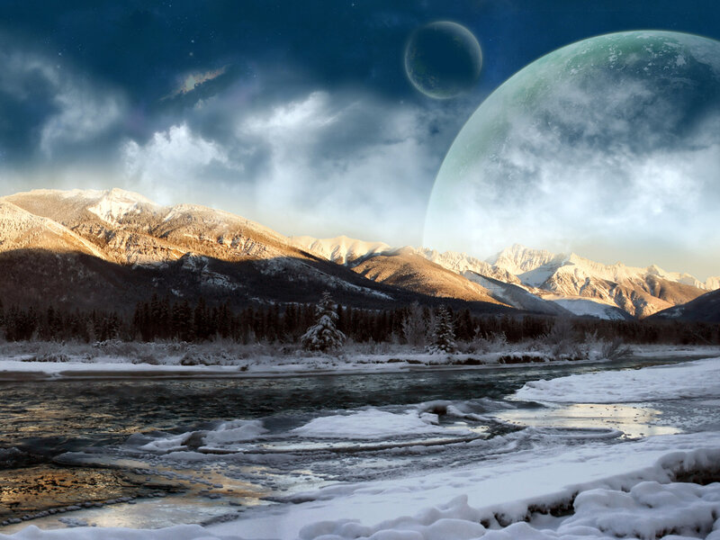 Snowy River Landscape — Blue