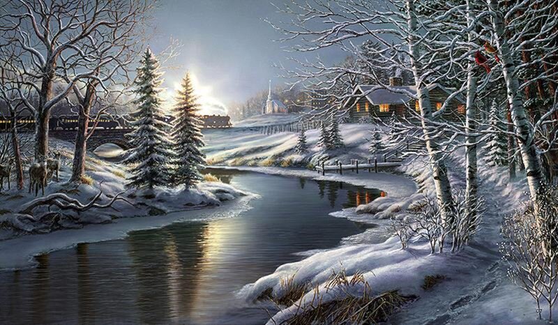 Snowy River Landscape — White