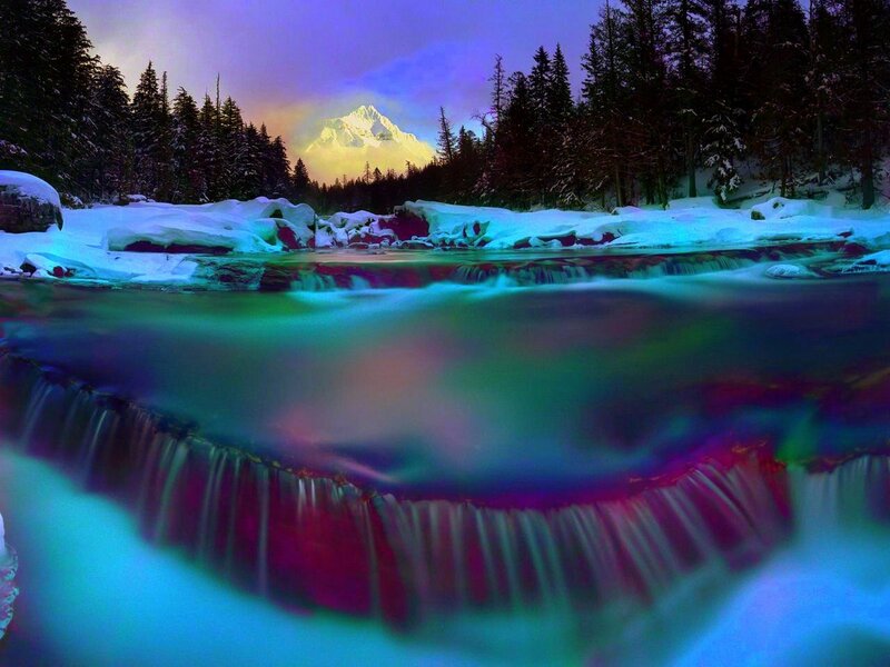 Snowy River Waterfall — Blue