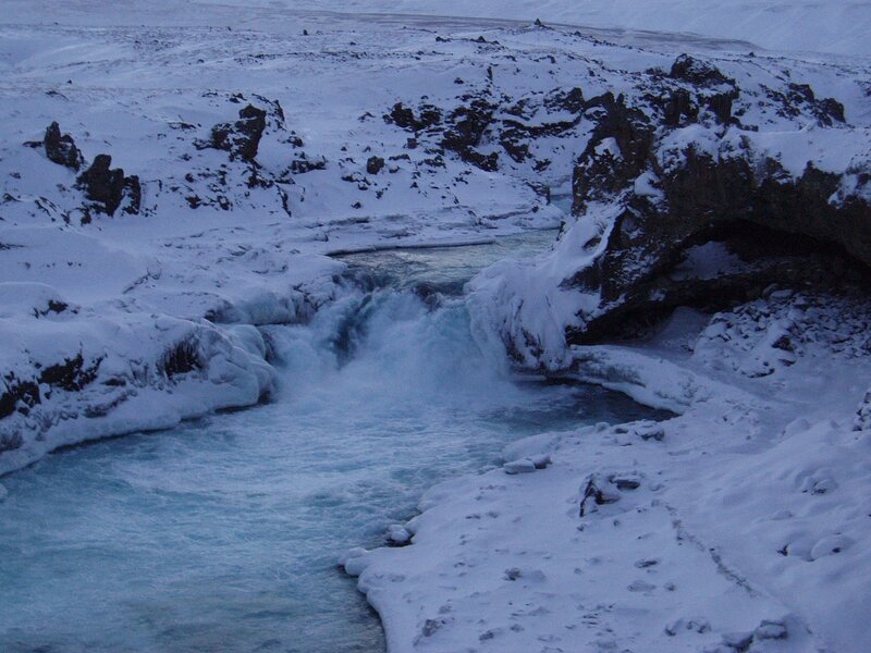 snowy river waterfall