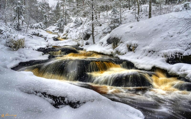 Snowy River Waterfall — White