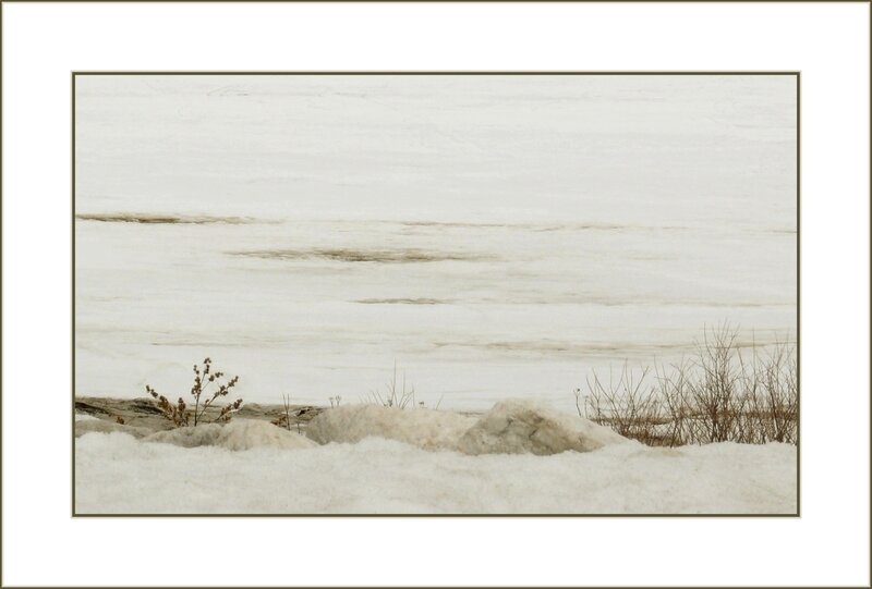 snowy riverbank landscape