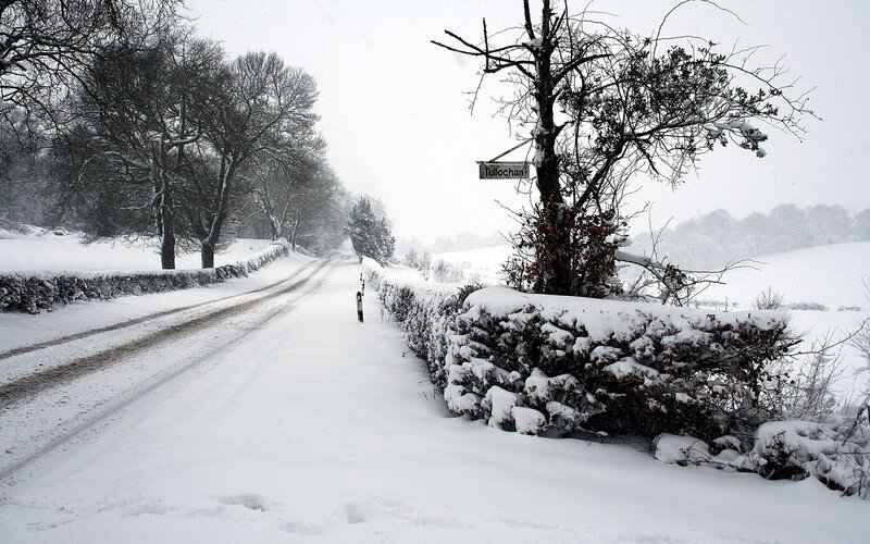 Snowy road in Tullaghan