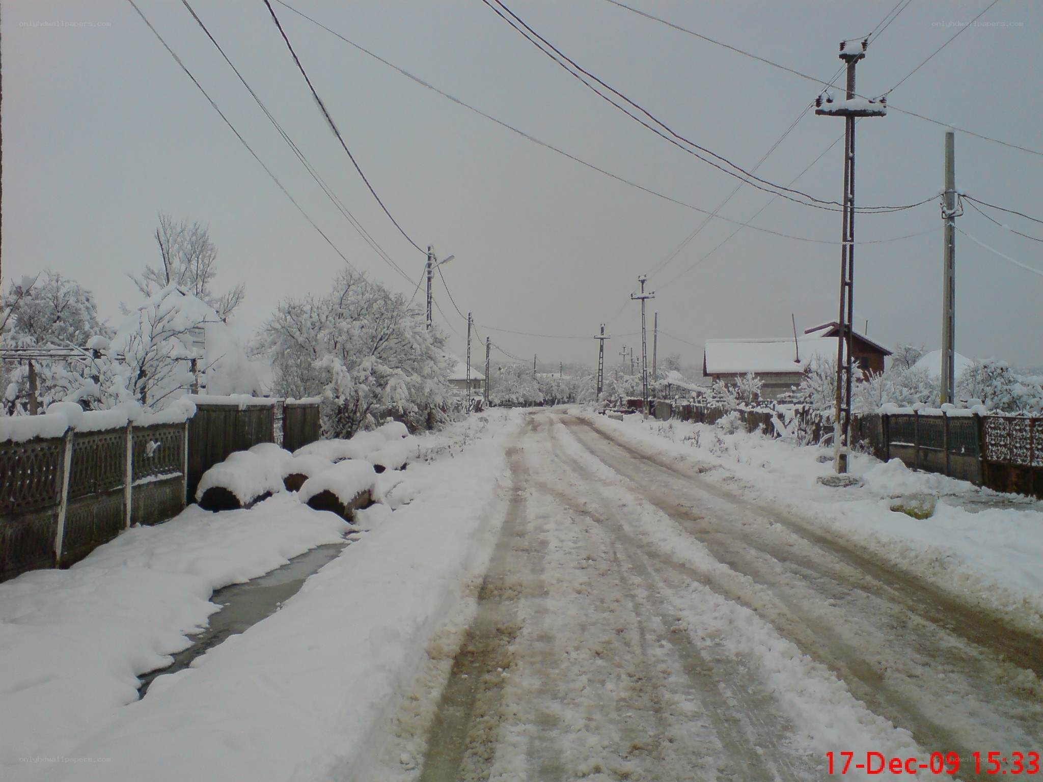 snowy road in winter