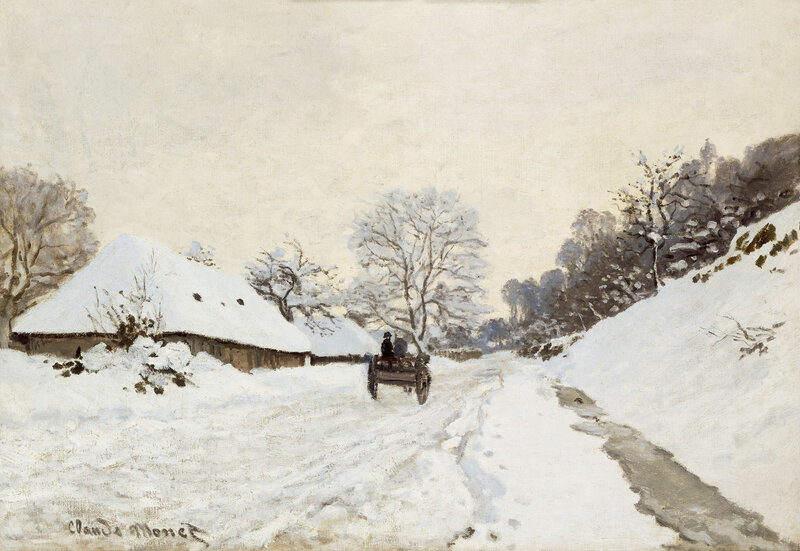 Snowy Road with Cart