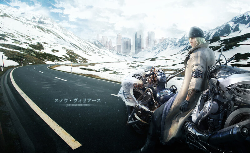 Snowy Road with Motorcyclists