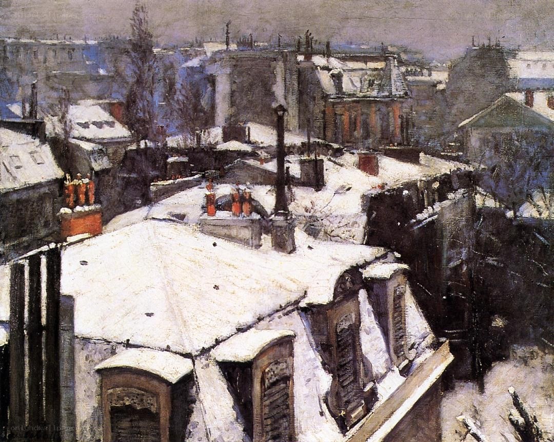 Snowy Rooftops of Paris