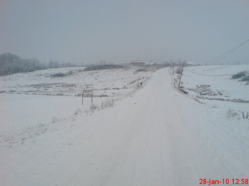 Snowy rural road