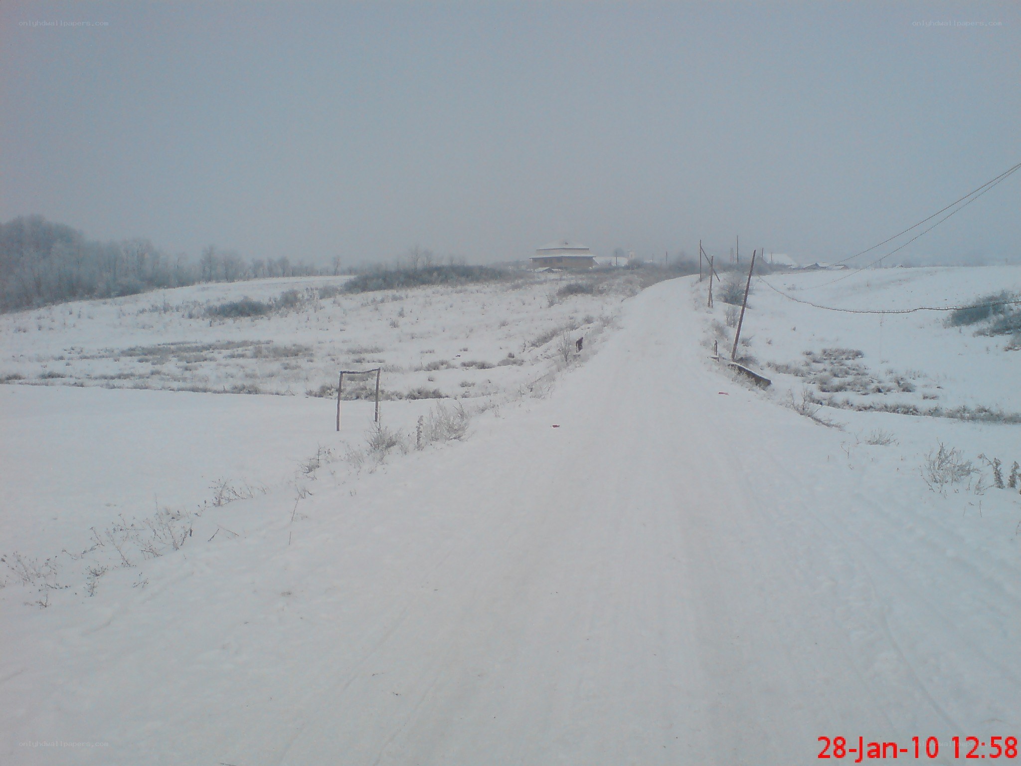 Snowy rural road