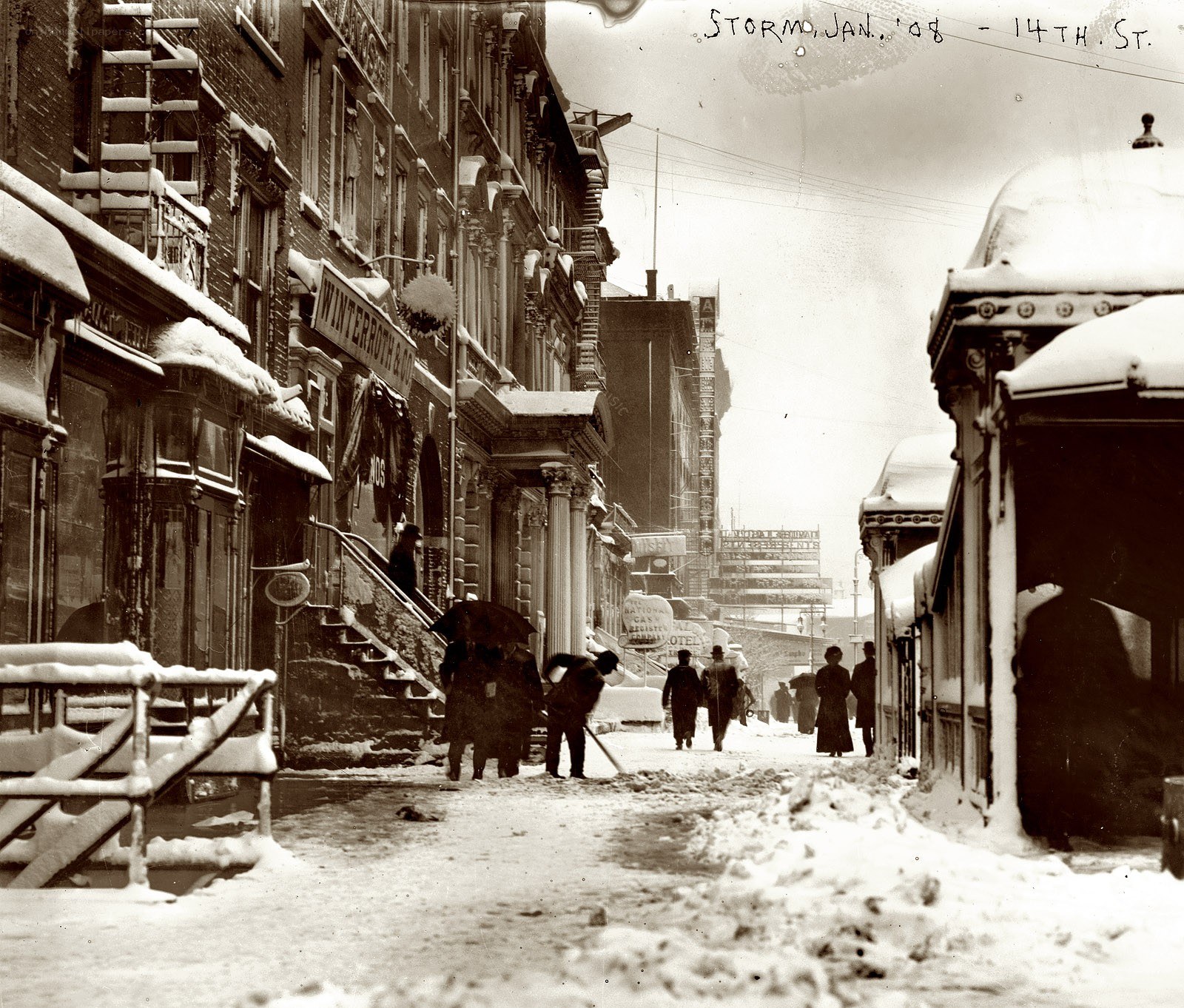 Snowy street after storm