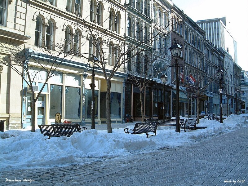 Snowy street in downtown Halifax