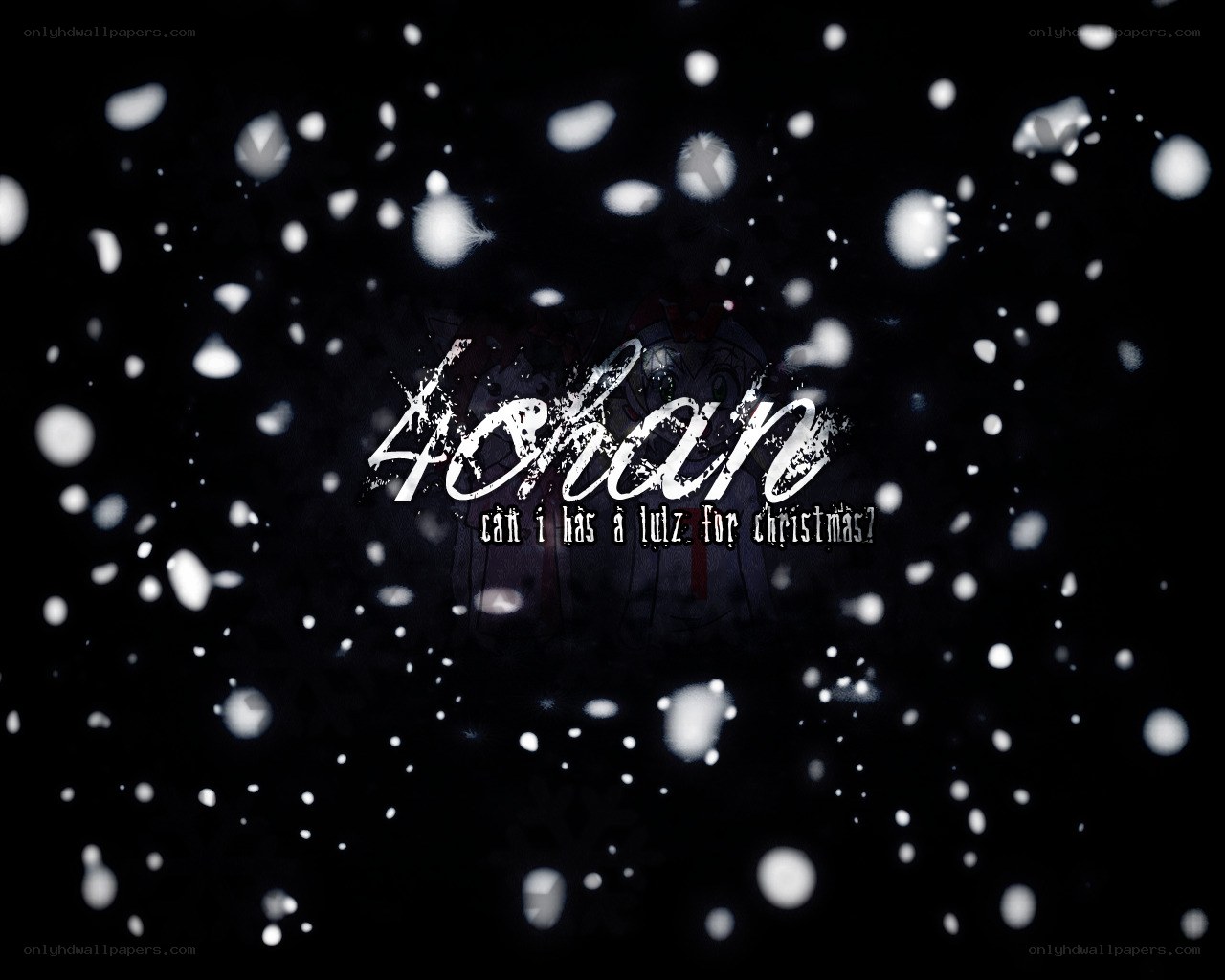 snowy text art with question