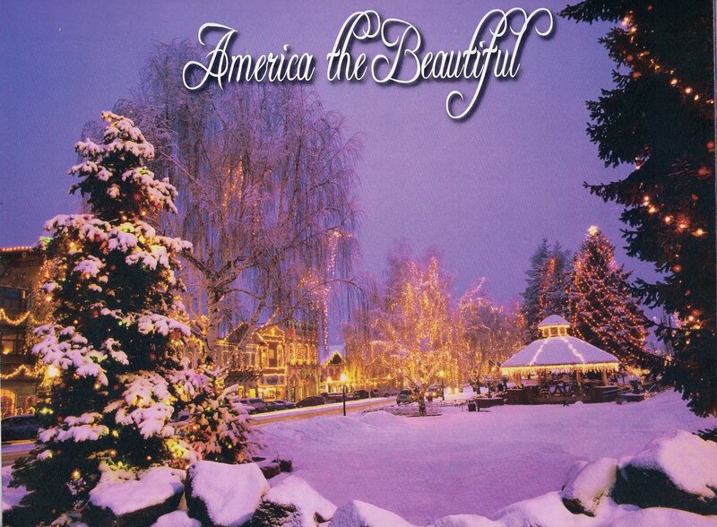 Snowy Town Square — Purple
