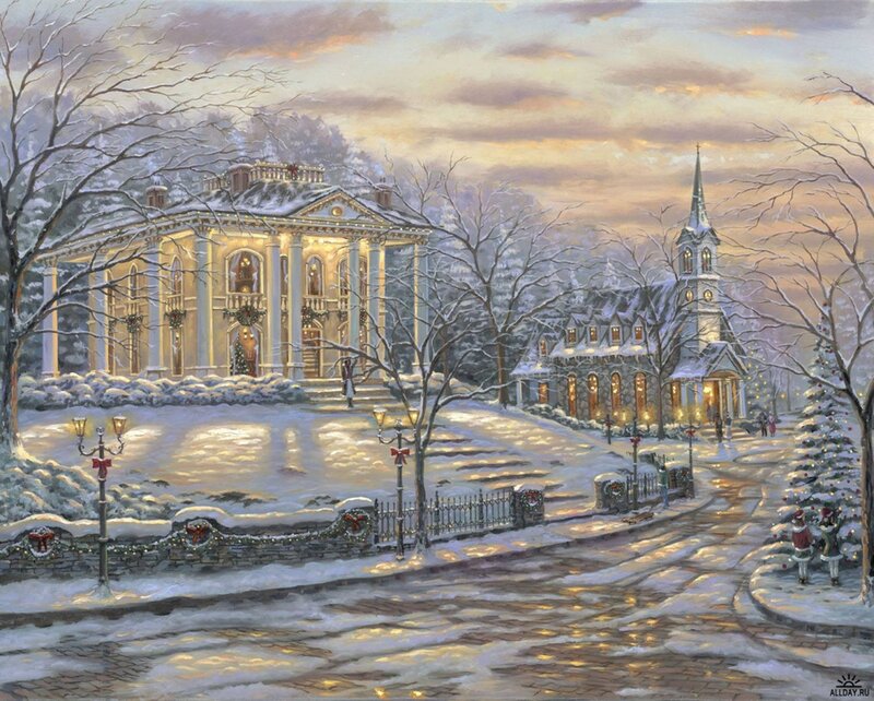 Snowy Town Square