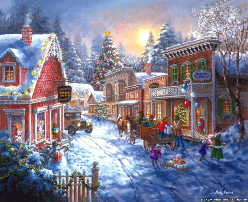 Snowy Town Street