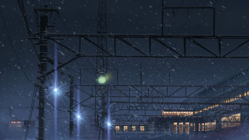 Snowy Train Station — Blue