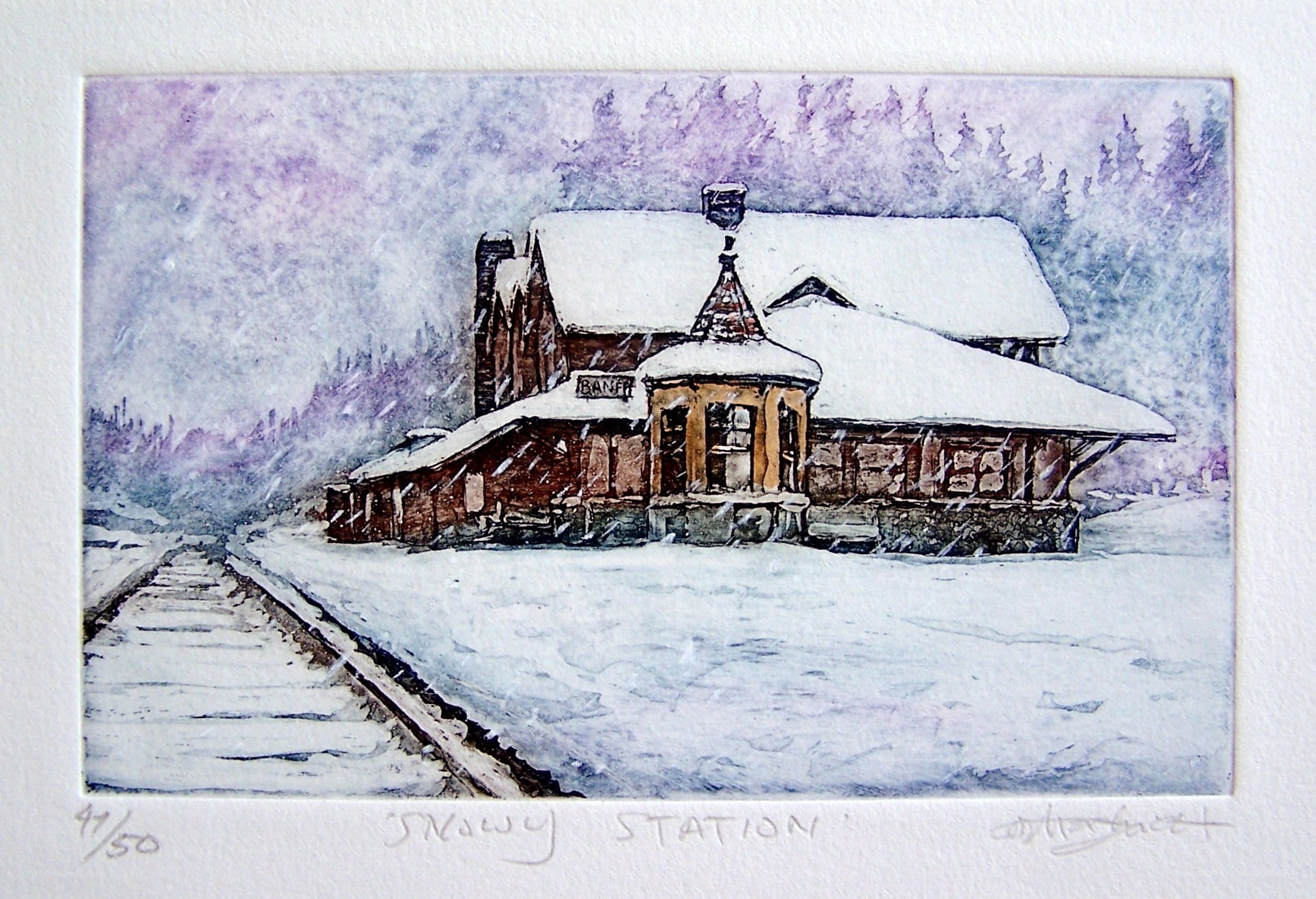 Snowy Train Station