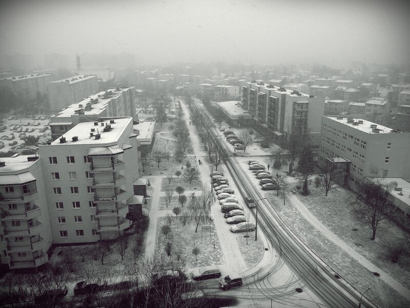 Snowy urban landscape