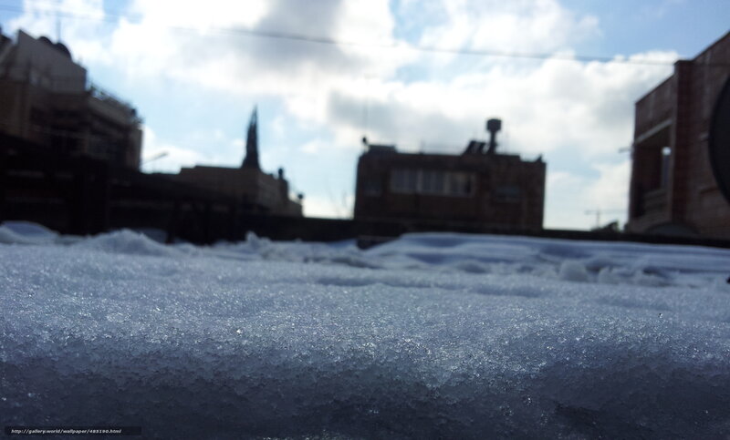 snowy urban landscape