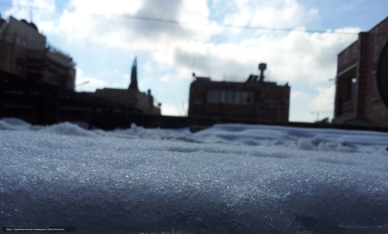 snowy urban landscape
