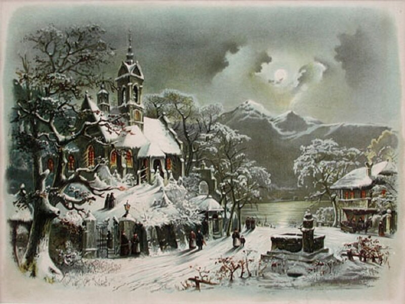 Snowy Village Church — White, Serene
