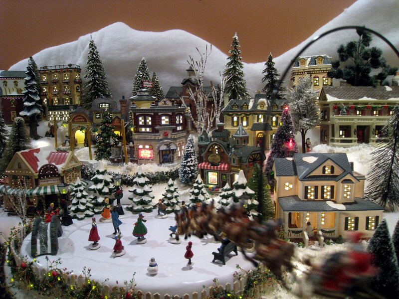 Snowy Village Diorama — White, Festive, Winter, Photograph