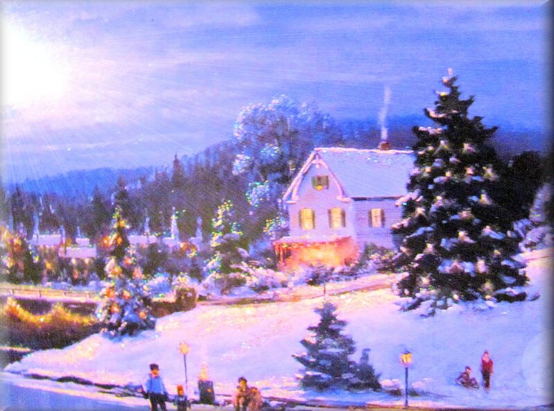 Snowy Village House — Blue