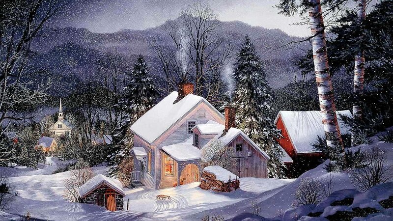 Snowy Village House