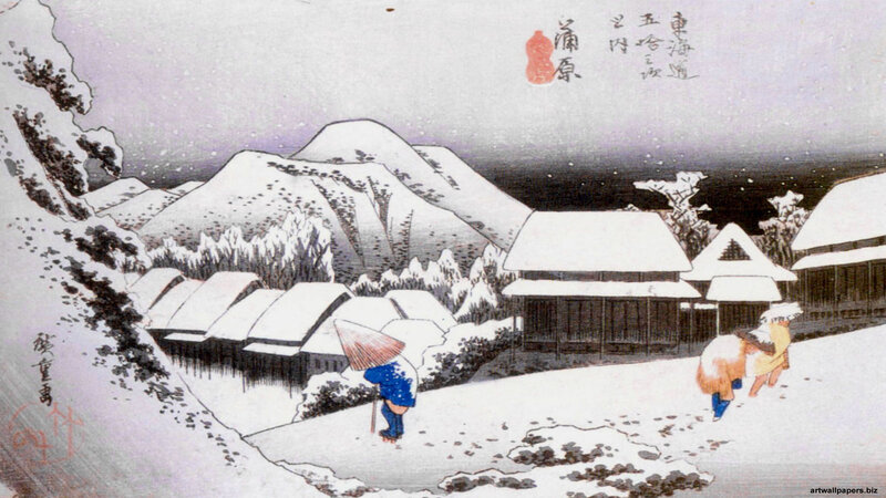 Snowy Village in Japan