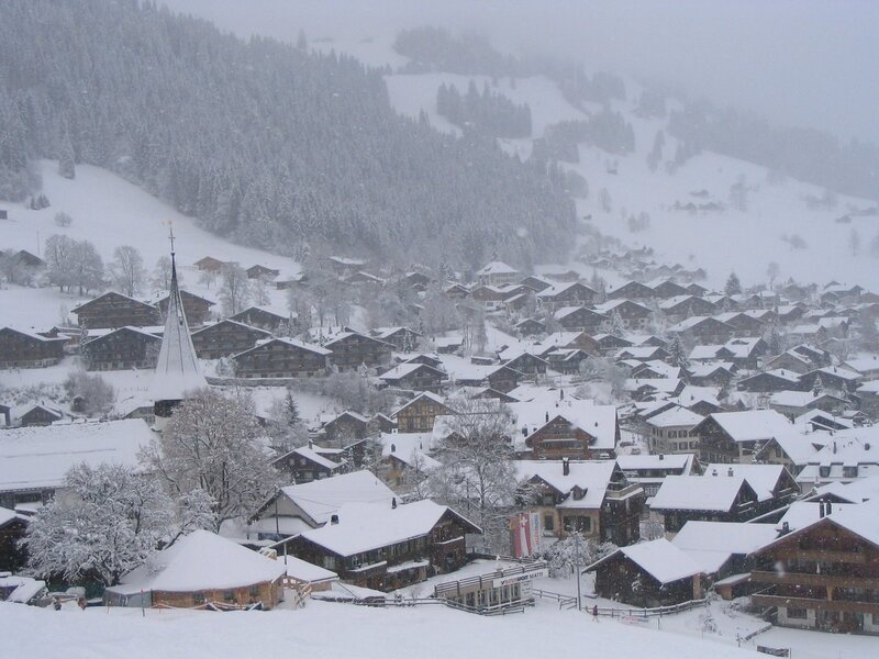 Snowy village in the Alps
