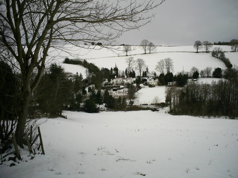 Snowy village in winter