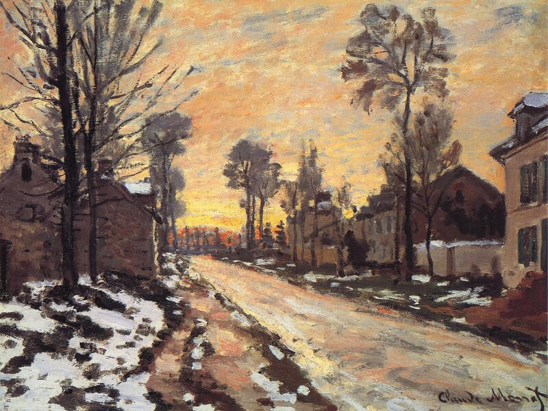 Snowy Village Road — Orange
