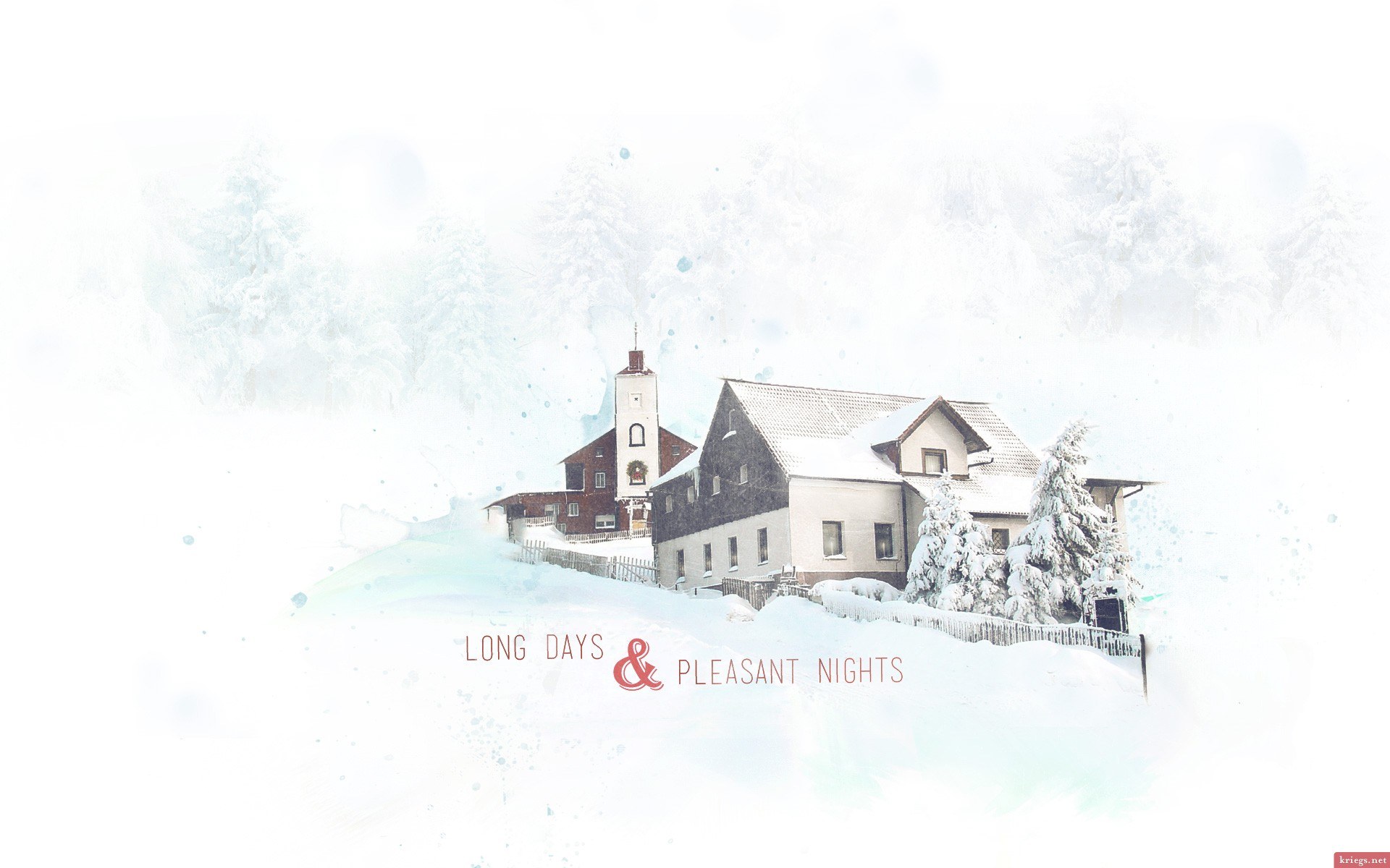 snowy village scene