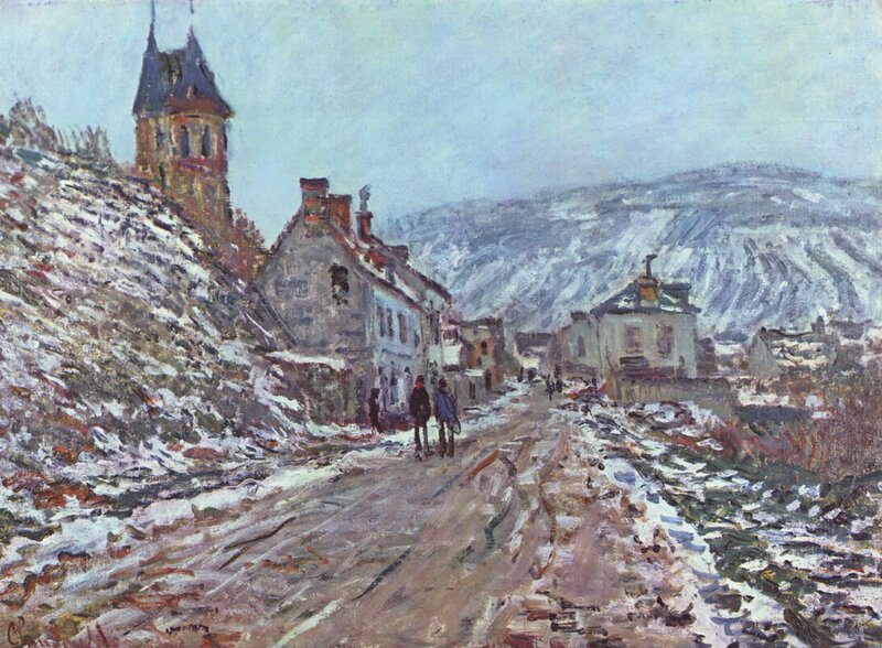 Snowy Village Scene