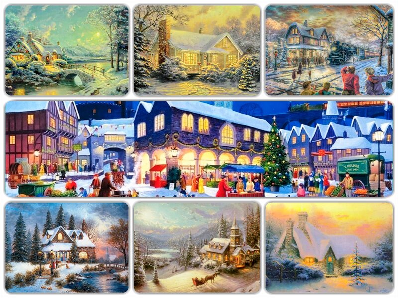 Snowy Village Scenes