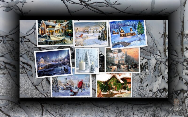 Snowy Village Scenes — White, Peaceful