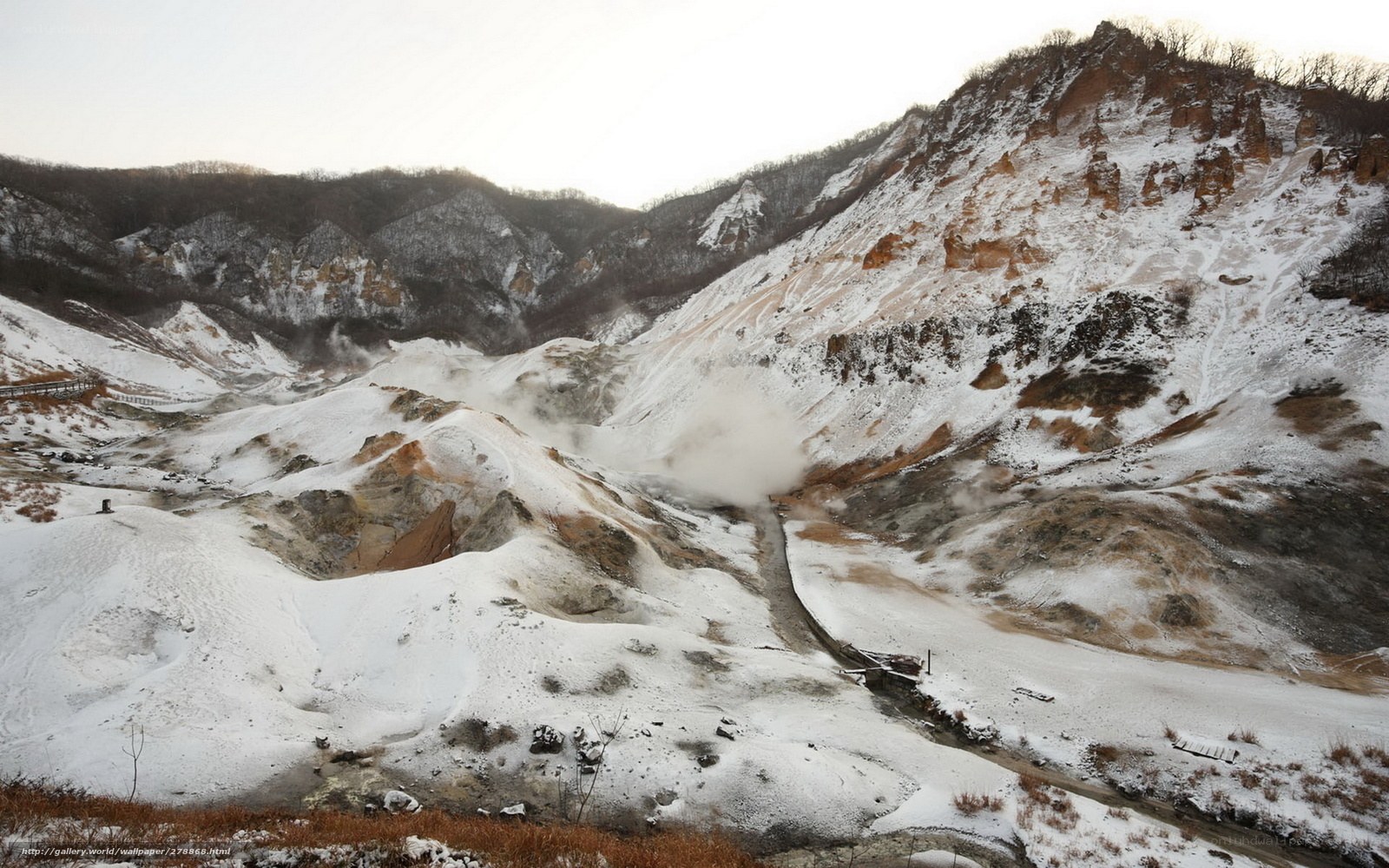 snowy volcanic landscape