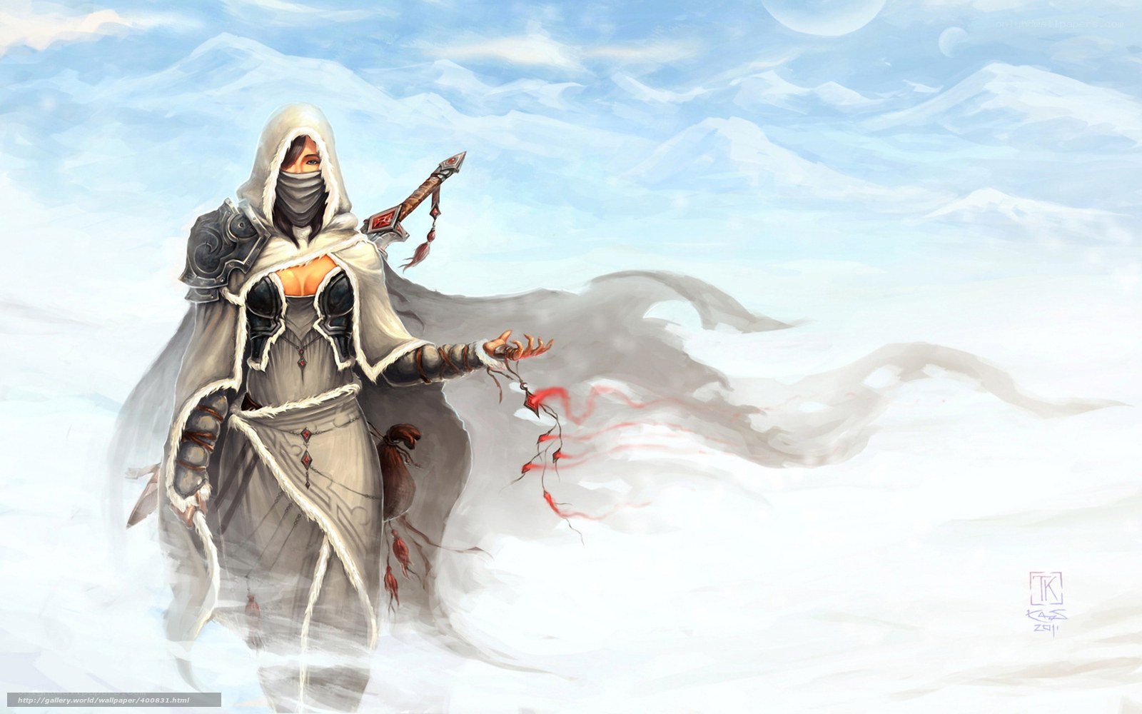 snowy warrior with blood magic