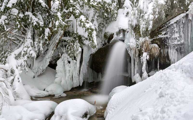 Snowy Waterfall — White