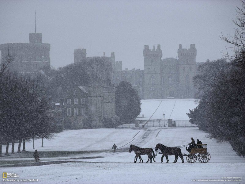 Snowy Windsor Castle