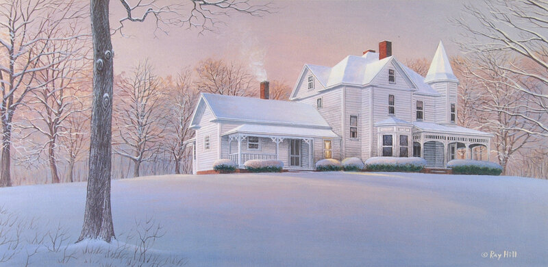 Snowy Winter House Scene