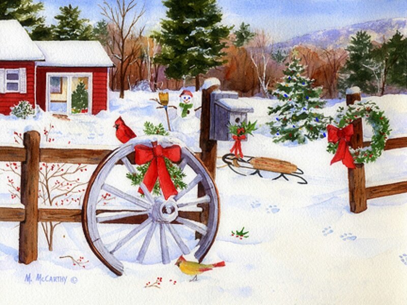Snowy Winter Scene — White