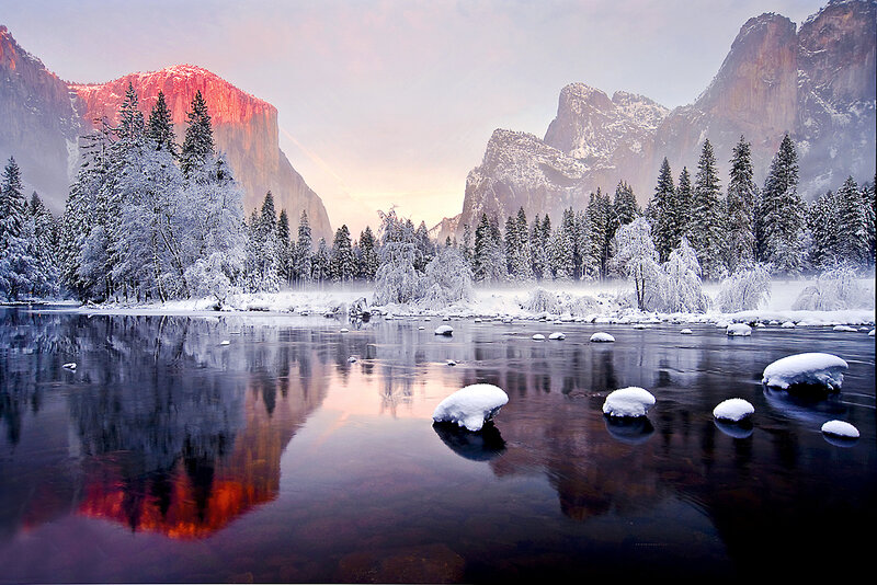 Snowy Yosemite landscape
