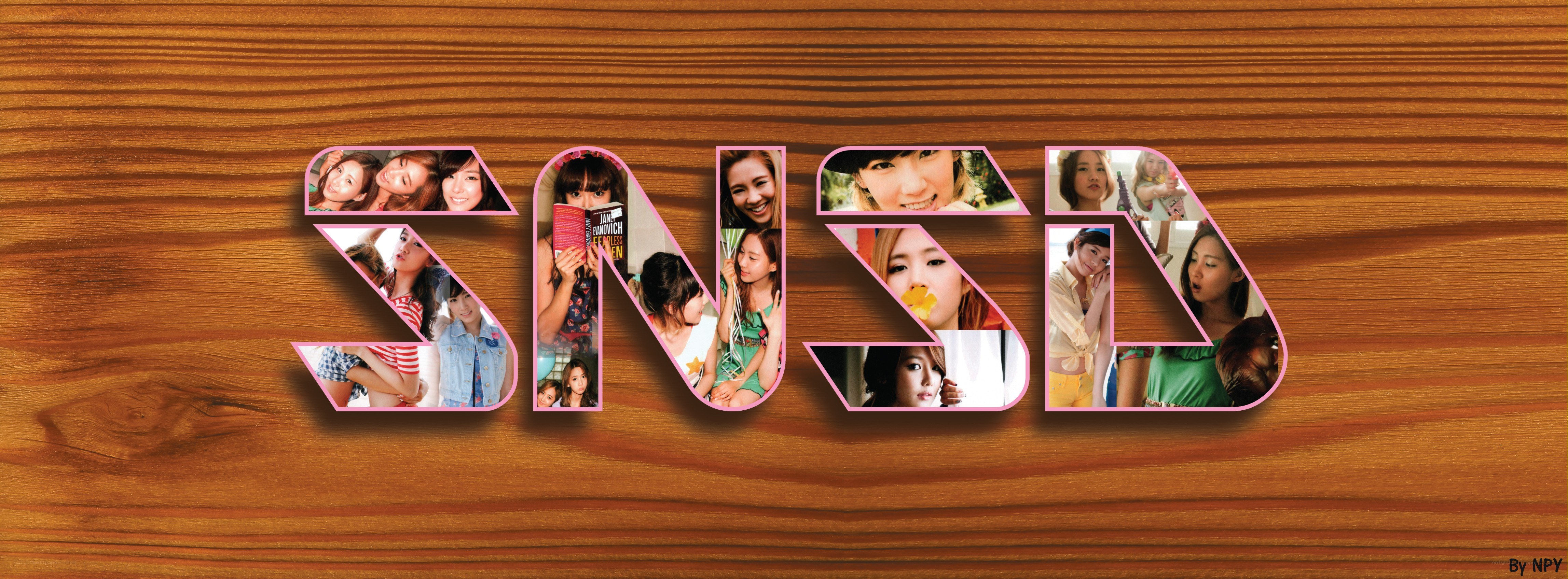 SNSD collage on wood