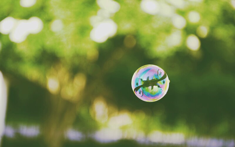 Soap Bubble in Air — Green, Serene