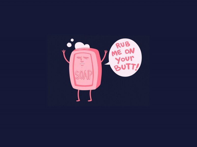 soap character with speech bubble