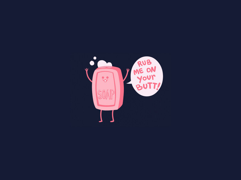 soap character with speech bubble