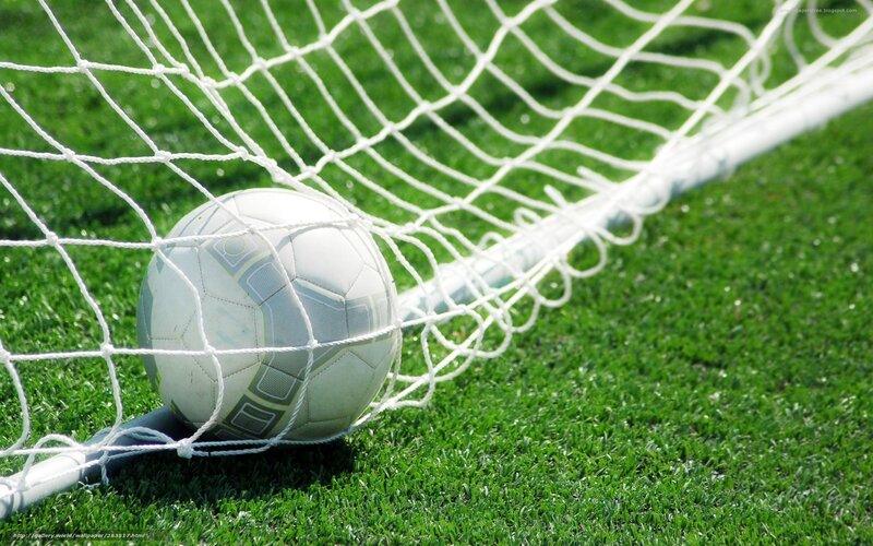 Soccer Ball in Goal Net — Green, Neutral